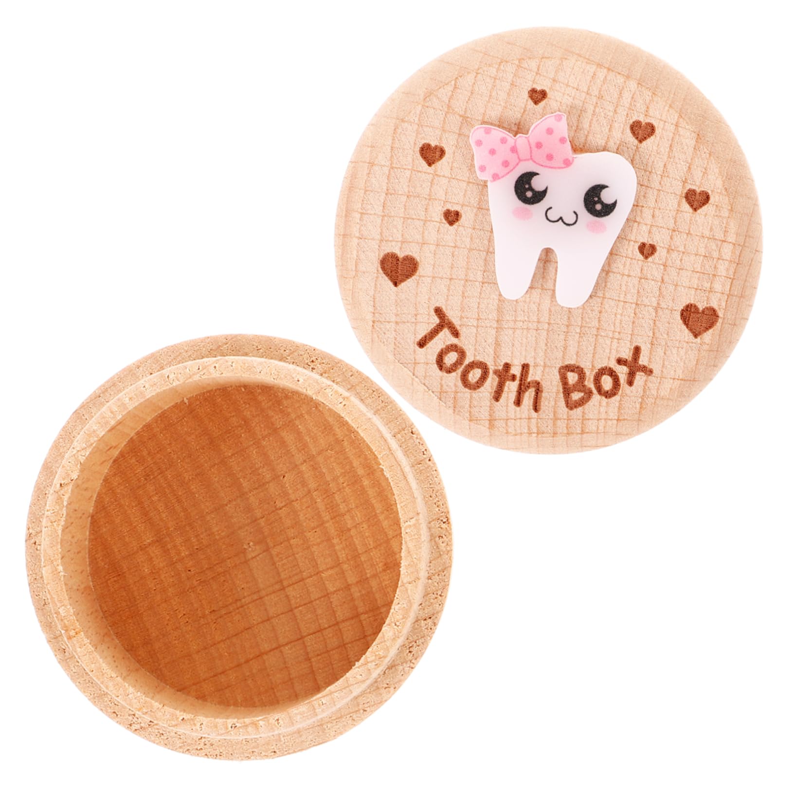 TOYANDONA 4piezas Cajita De Madera Para Dientes De Leche Almacenamiento Compacto Para Recuerdos Infantiles Caja De Recuerdos De Dientes Para Niño Niña Para Guarderías y Cumpleaños