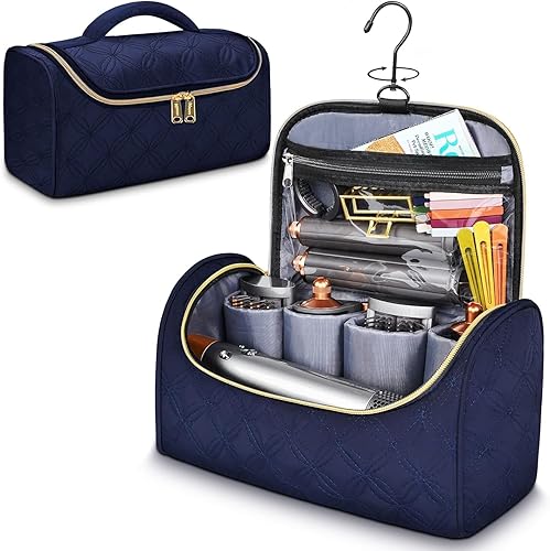 Miniatura 9 de Mancro Funda de viaje acolchada compatible con Dyson Airwrap completa Styler y accesorios, bolsa de almacenamiento portátil con gancho de metal para