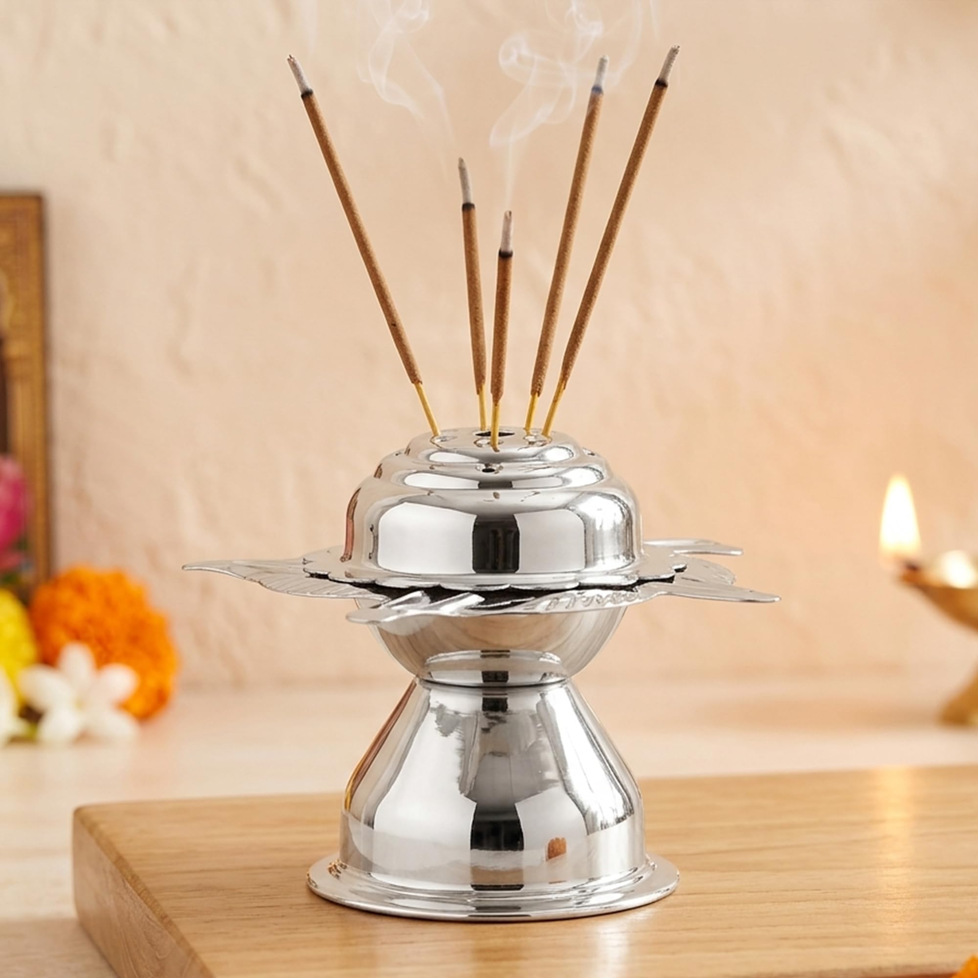 Spillbox Incense Stick Holder Pure Silver Dhoop Agarbatti Stand