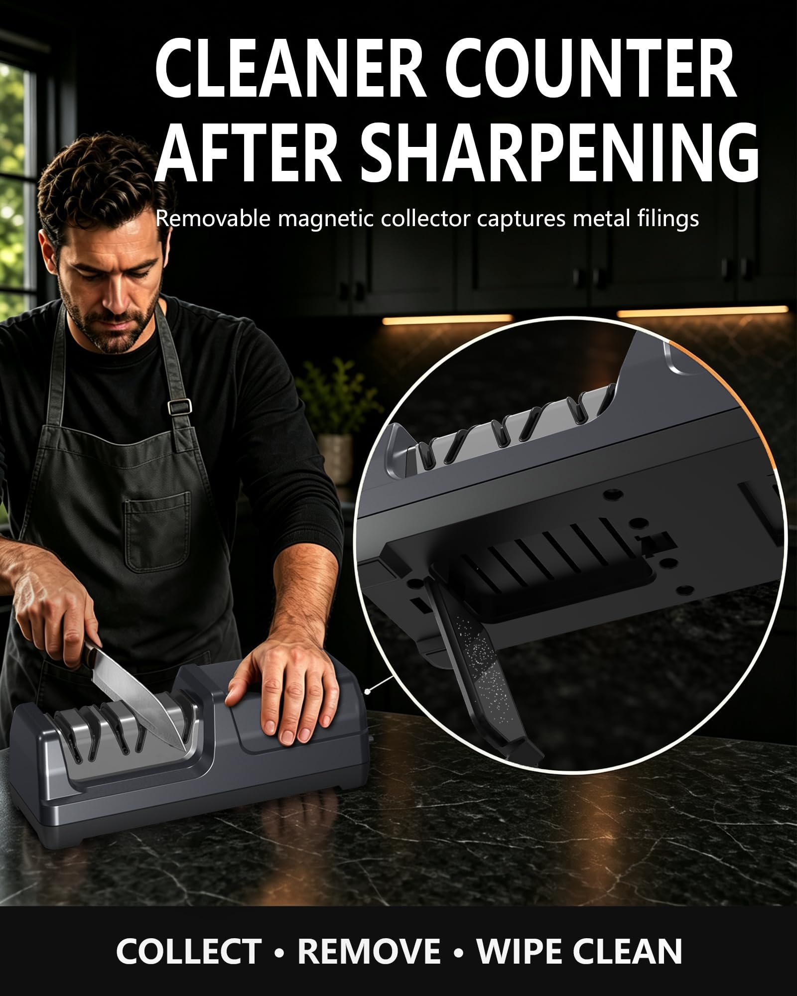3-Stage Electric Knife Sharpener for Dull Straight-Edge Kitchen Knives — Amazon image 5