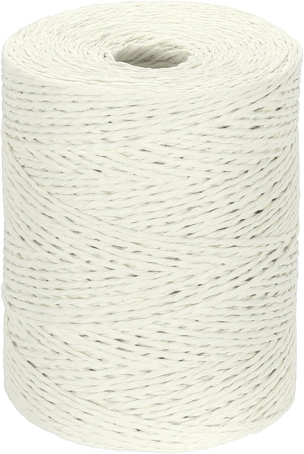 PATIKIL Natural Cotton Raffia Yarn 328 Yard, Crochet Raffia Paper Ribbon for DIY Sun Hat Beach Bag Crochet Yarn Wrapping Knitting, Milk White