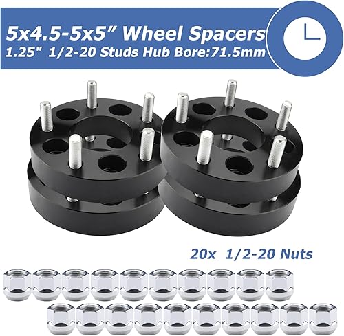Miniatura 3 de EZISOE Adaptadores de rueda de 5x4.5 a 5x5 convertidos para ruedas JK en vehículos TJ YJ KK XJ ZJ, 1.25 pulgadas 0.197x4.500 in a 0.197x5.000 in,