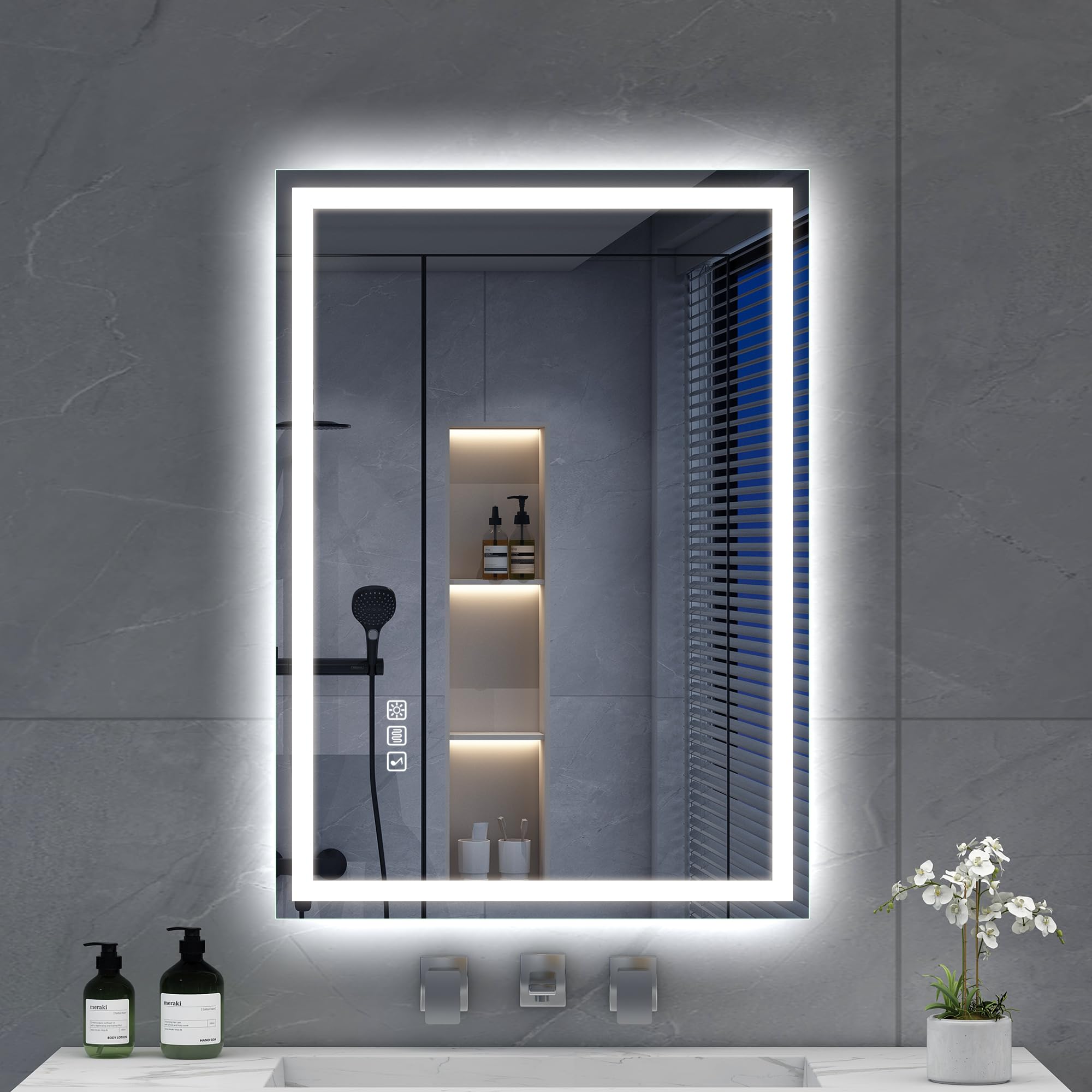 Sponsored Ad – S'bagno Bluetooth-Bathroom-Mirror-with-LED-Lights 700x500mm, LED-Bathroom-Mirror with Defogging Mat, 3000K-6500K, Dimmable, Memory, HD Tempered Glass, IP44 Waterproof, Horizontal/Vertical