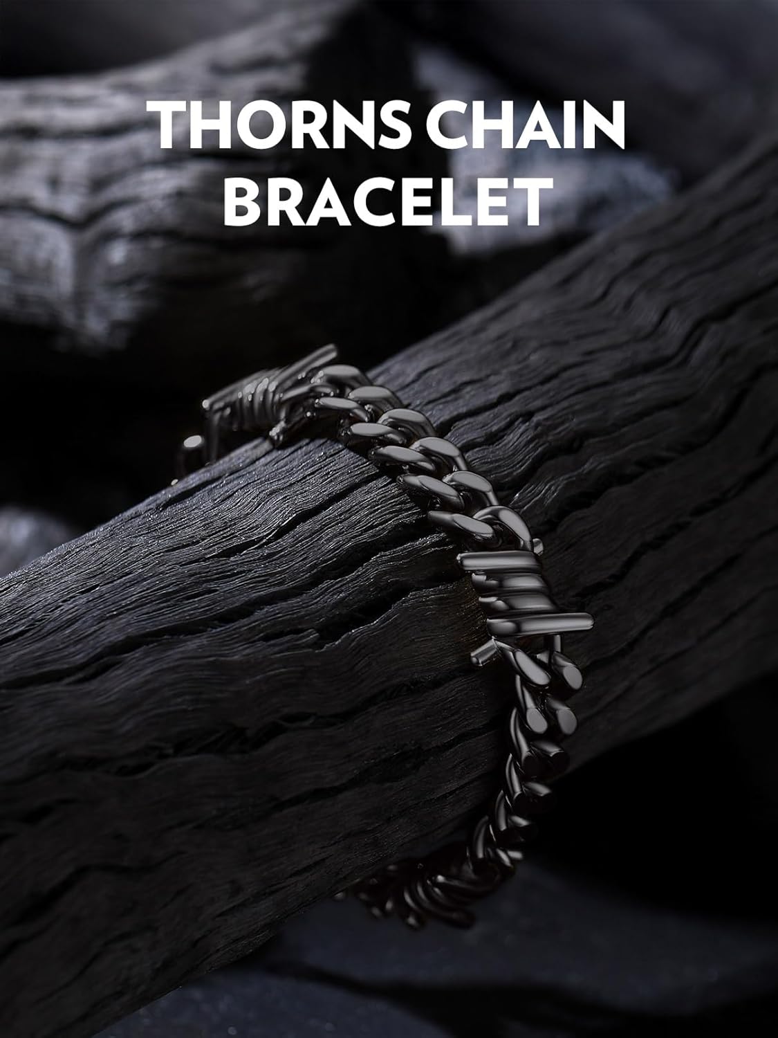 Bandmax Barbed Wire Chain Bracelets for Men Women Stainless Steel/Black/Gold Thorn Cuban Link Chains Bracelet Adjustable Punk Emo Style Jewelry - Image 2