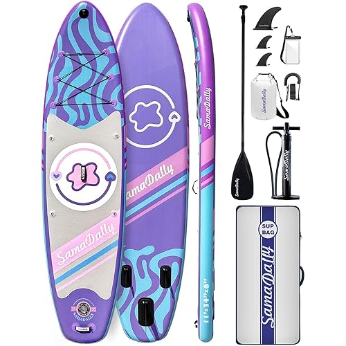 11'Stand Up Paddle Boards Surf Control with Premium SUP Board Accessories Backpack & Removable Fins, 34" Wide Inflatable Paddle Boards of All Skill Levels