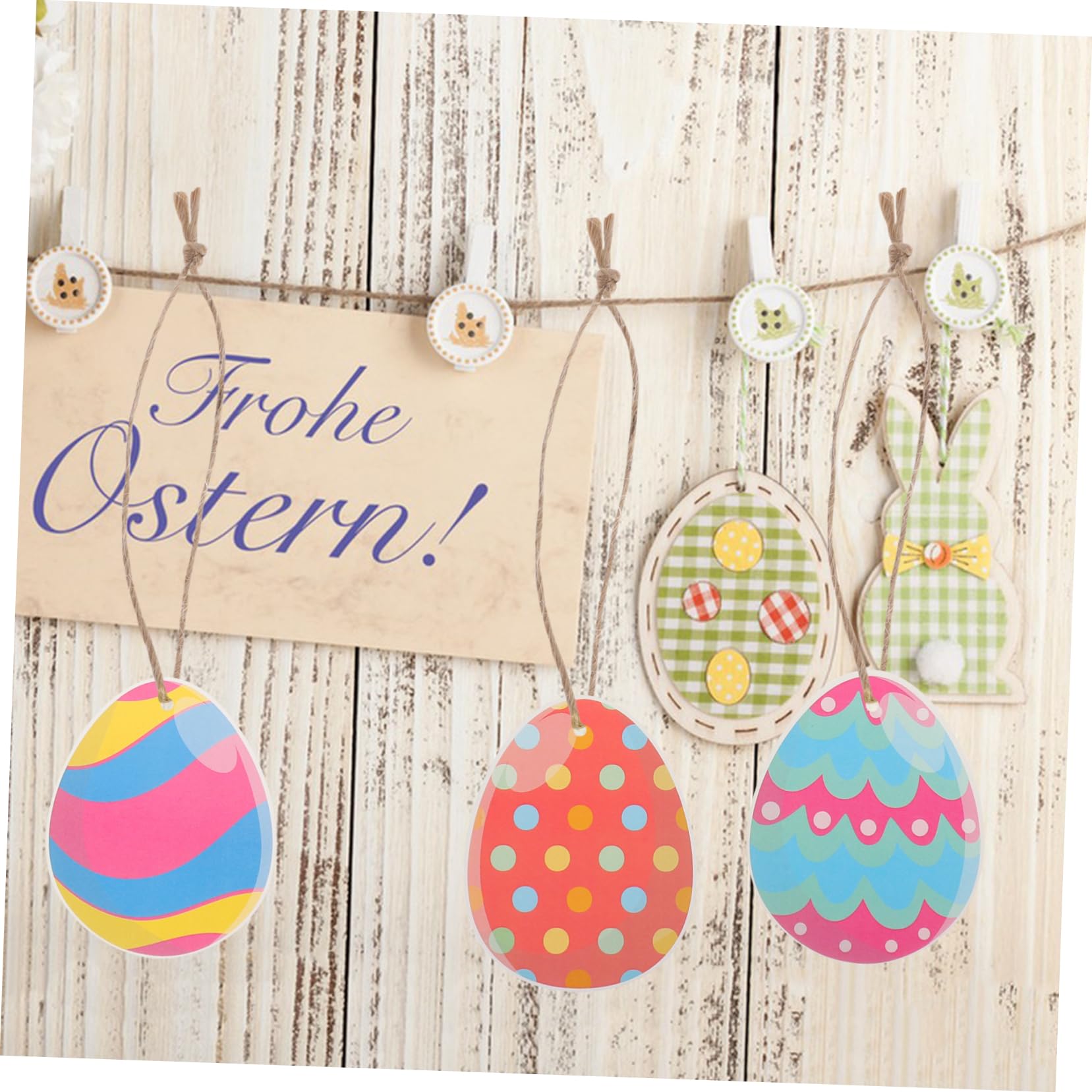 Ghirlanda Di Uova Di Pasqua – 8 Pezzi Decorativi In Cartone Colorato, Lunghezza 1,6 M, Per Feste E Primavera