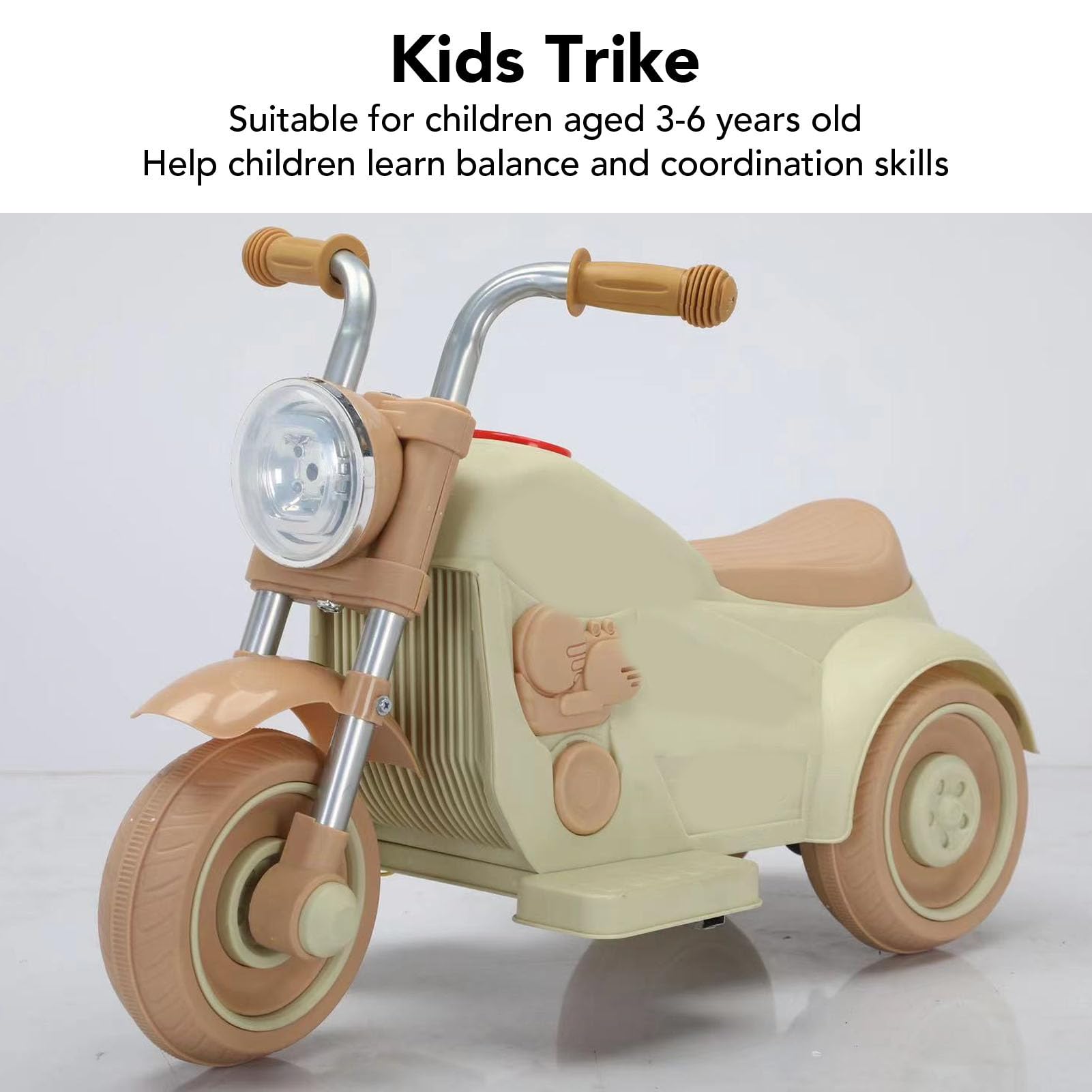 Electric Trike Toy, 2 in 1 Scooter Wheels Electric Tricycle for 3?6 Years Old Children