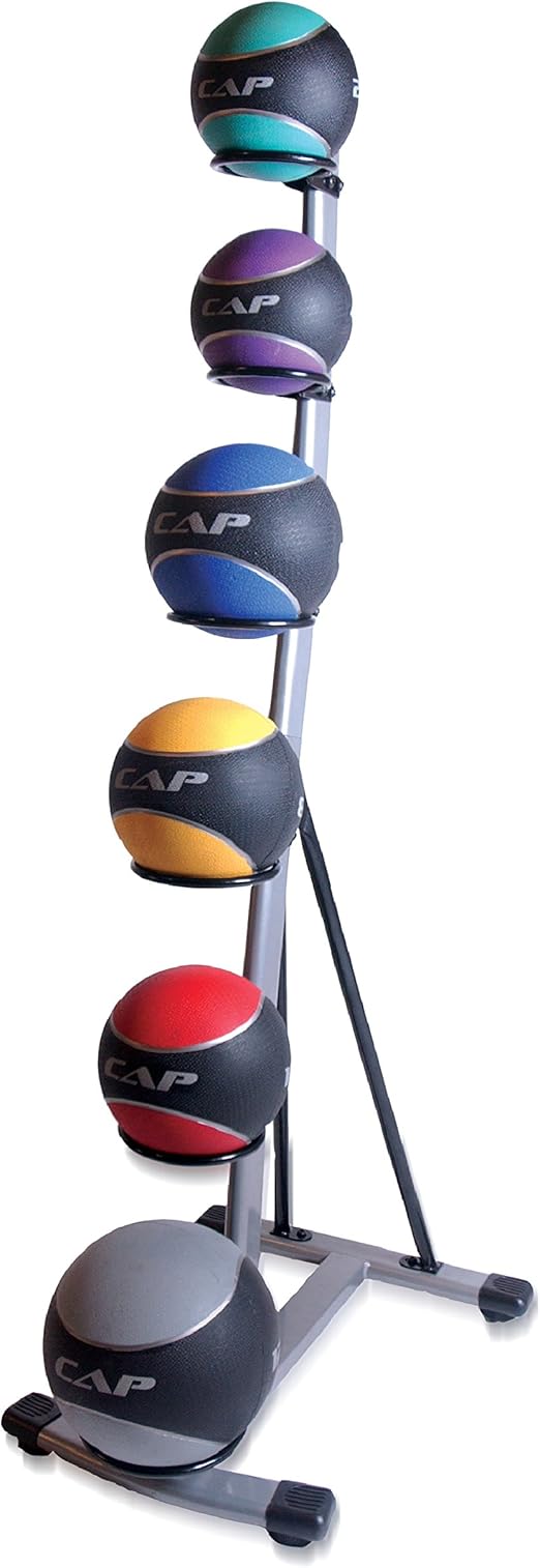 CAP Barbell Rubber Medicine Ball Set with Rack Sports