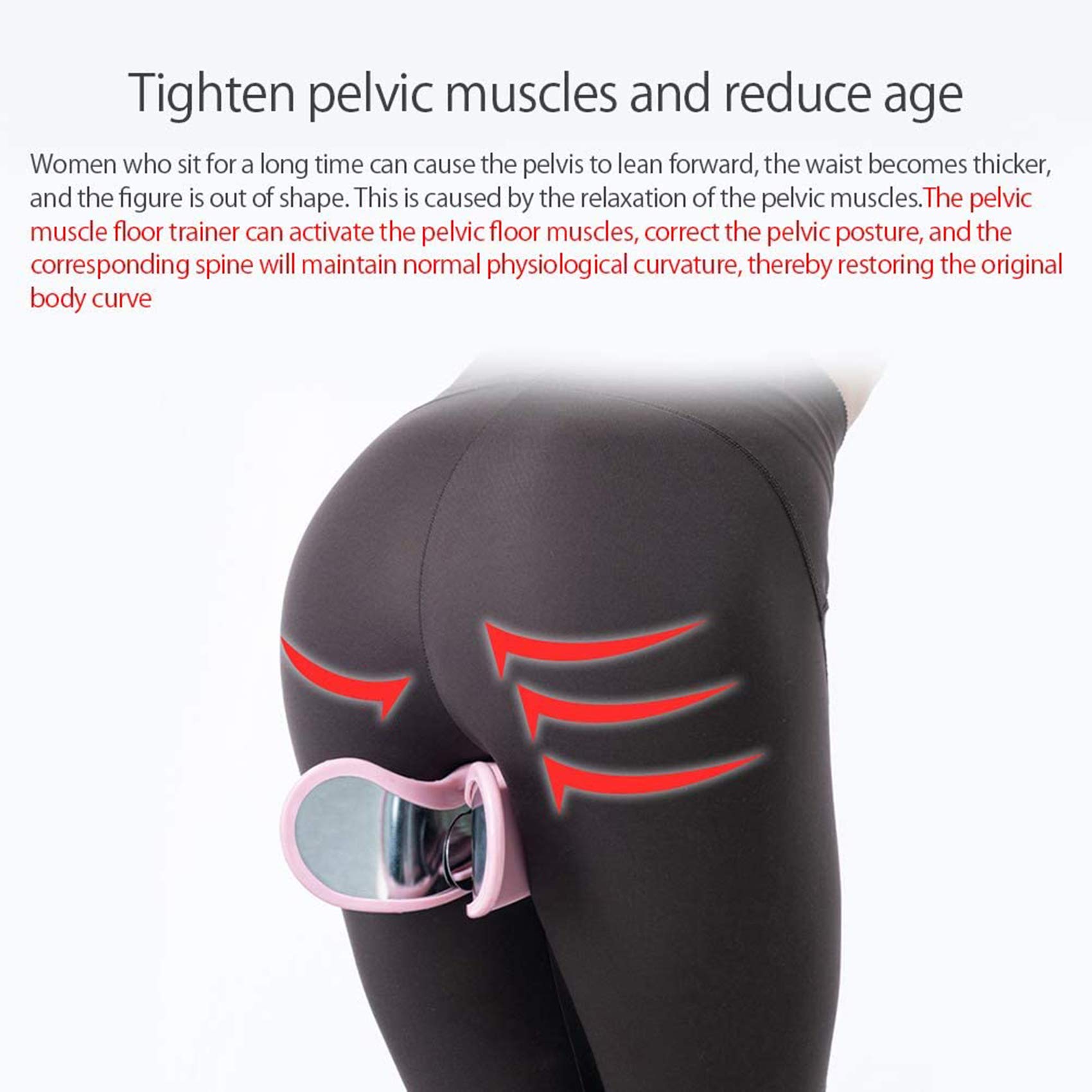 Podazz Entraîneur des Fesses, Appareil Musculation Fessier, Réglable Entraîneur Intérieur de Cuisse, pour Les Fesses de Femmes/Correction De Muscle Pelvien Serrage/entraînement Post-Partum