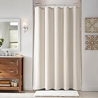 Vista 125 de Naturoom cortina de ducha de 36 pulgadas - cortina de ducha estrecha para espacio pequeño, de medio tamaño, de lino verde ultra gruesa, juego