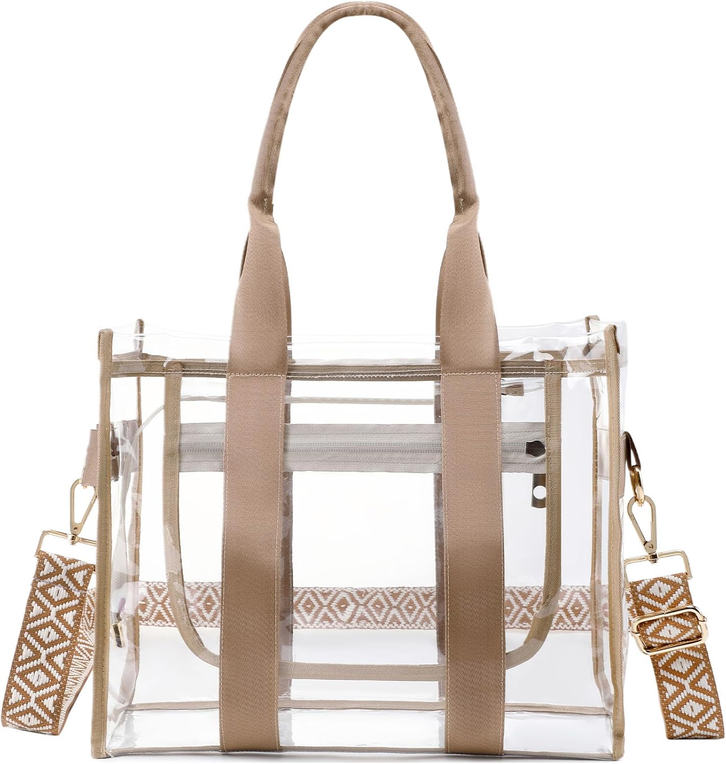 Clear Bags for Women Tote Bag, Crossbody Bag, Stadium Approved Clear Purse for Sports Events, Concert, Work & Beach