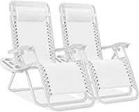 Vista 41 de Best Choice Products - Juego de 2 sillas reclinables y ajustables de malla y acero, sillas con sensación gravedad cero con cojines y bandejas Negro