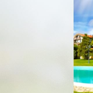 Fensterfolie Blickdicht Folie Fenster Sichtschutz 90 x 180 cm Sichtschutzfolie Statisch Ohne Klebstoff Folie Statisch Haftend, Kein Kleber, Blickdicht, Wiederverwendbar, für Zuhause, Rein matt