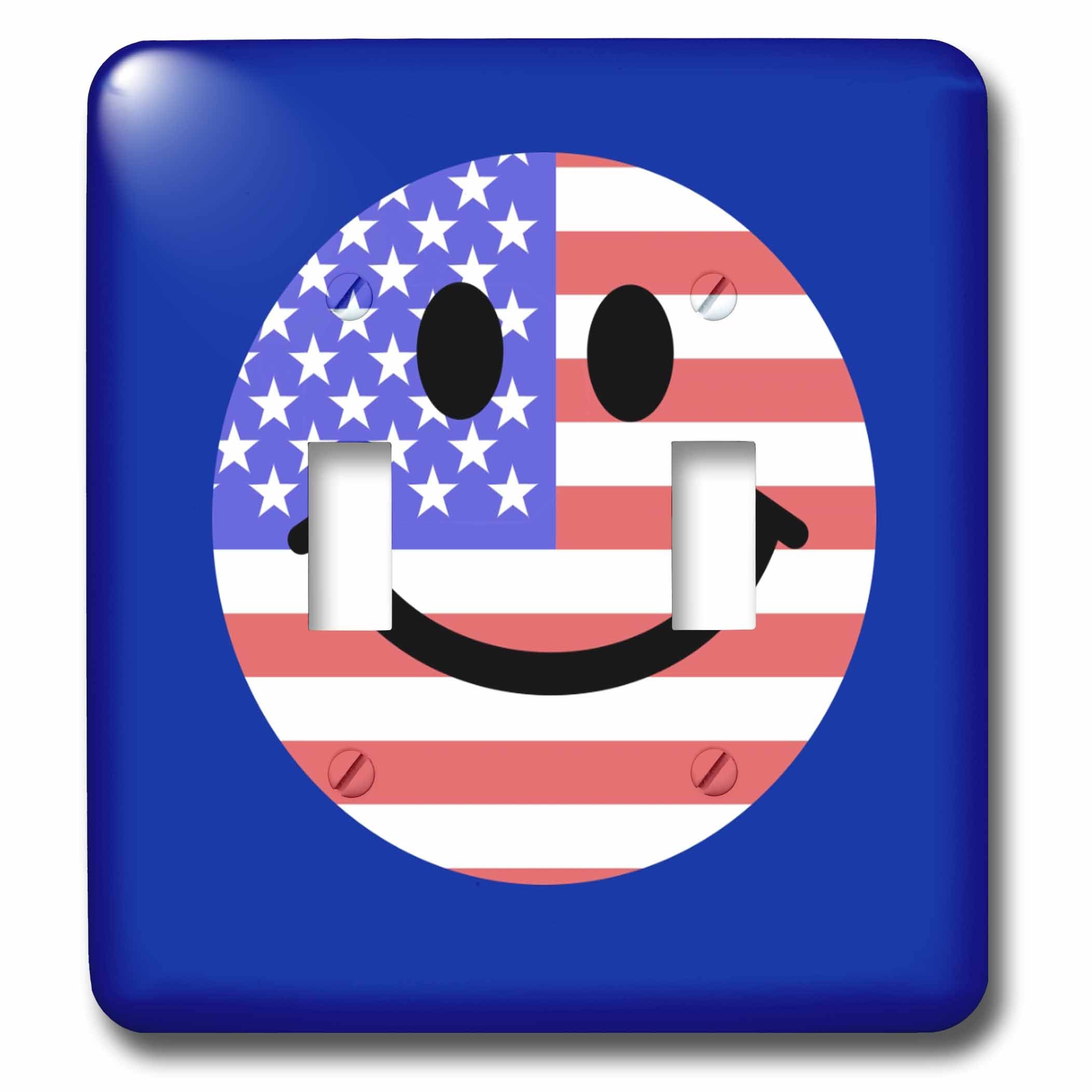 Double interrupteur à bascule USA drapeau smiley 4 juillet