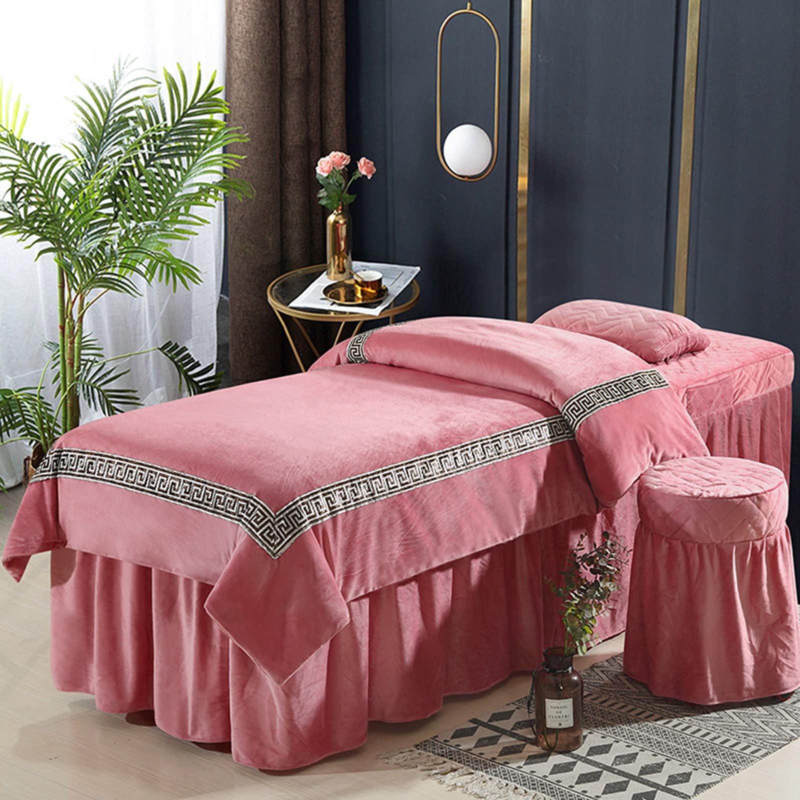 Ensembles de feuilles de table de massage en velours épais pour lit de beauté isolant