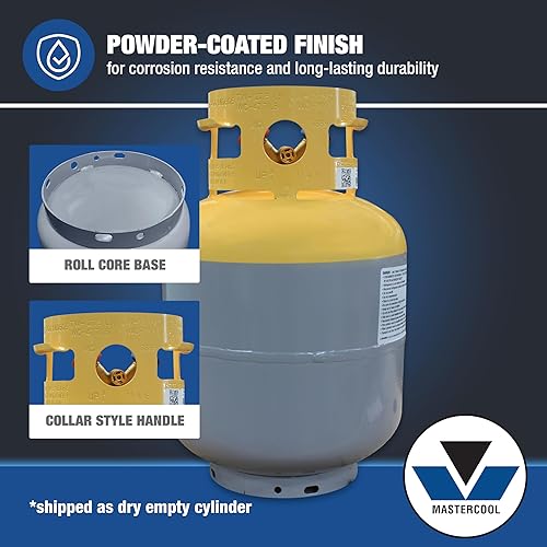 Miniatura 4 de Tanque de recuperación de refrigerante gris/amarillo Mastercool (63010) - 50 lb. de capacidad