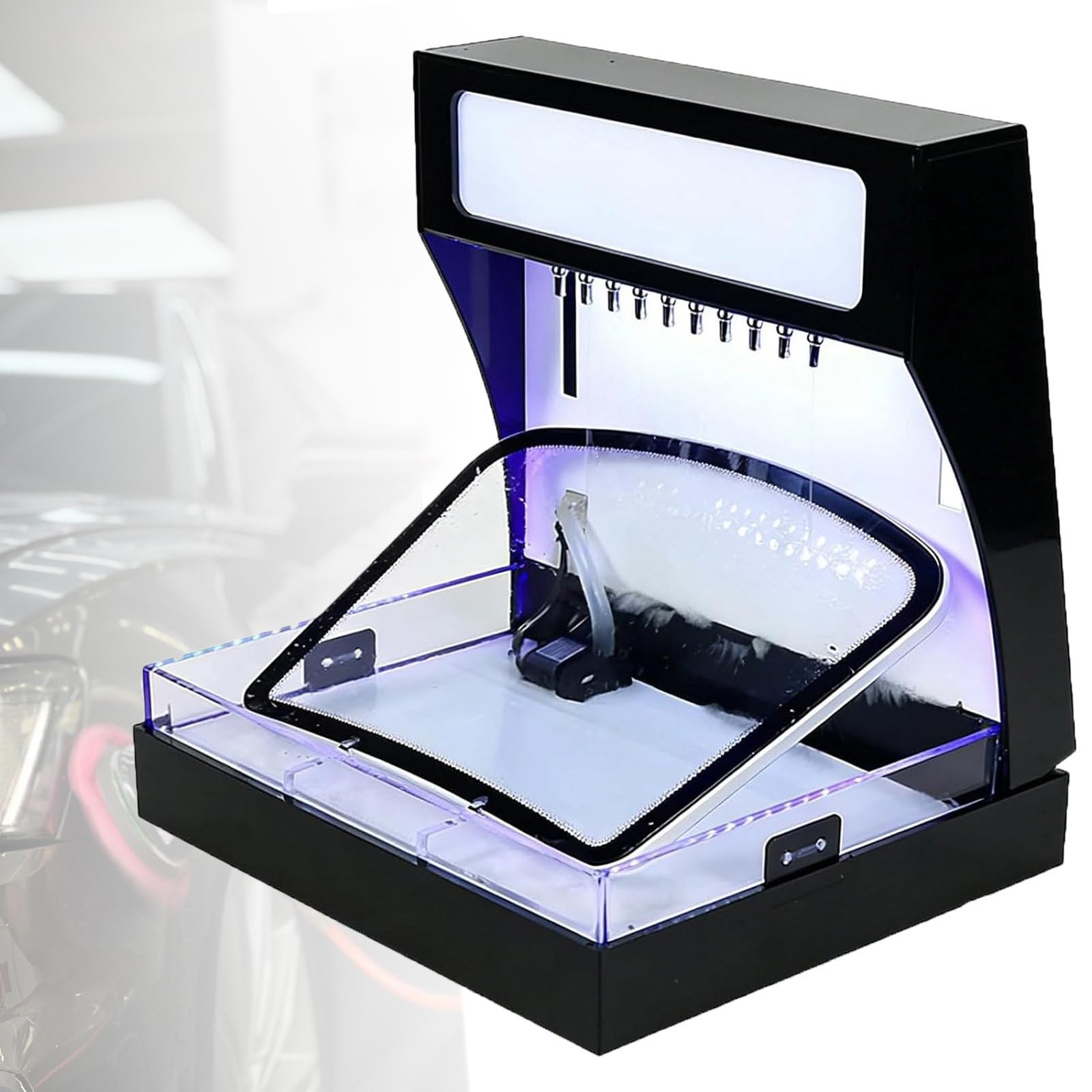 NYANS Hydrophobic Testing Machine, Water Repellent Tester for Car Paint Films PPF Ceramic Coating, with LED Light Adjustable Flow, for Auto Detailing Pros Glass-Blue