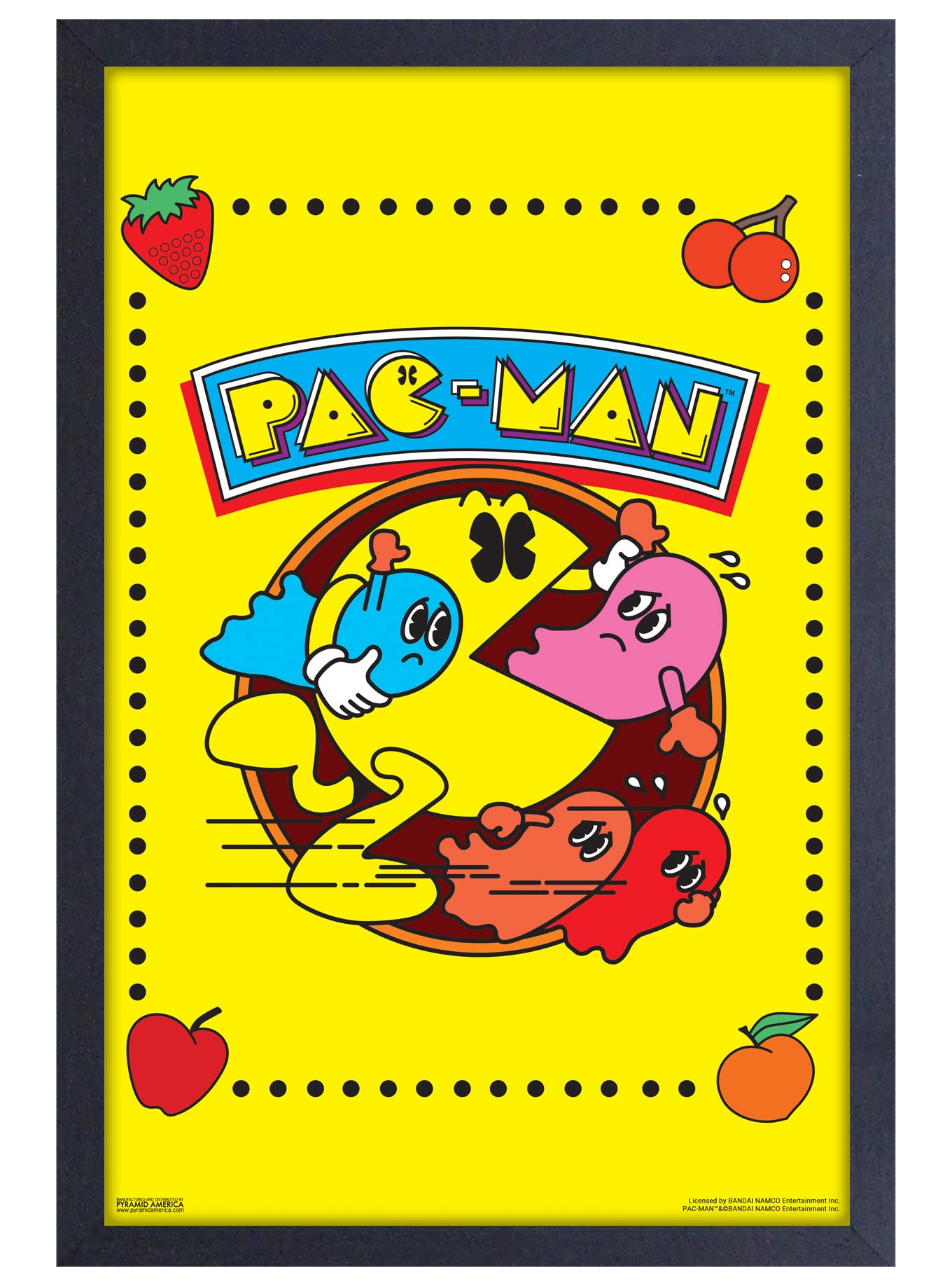 額装済/PAC-MAN 45th（アンドレ サライバ）/アートポスター GAAATの京都初『PAC-MAN』アート展】『PAC-MAN』誕生45周年を記念した