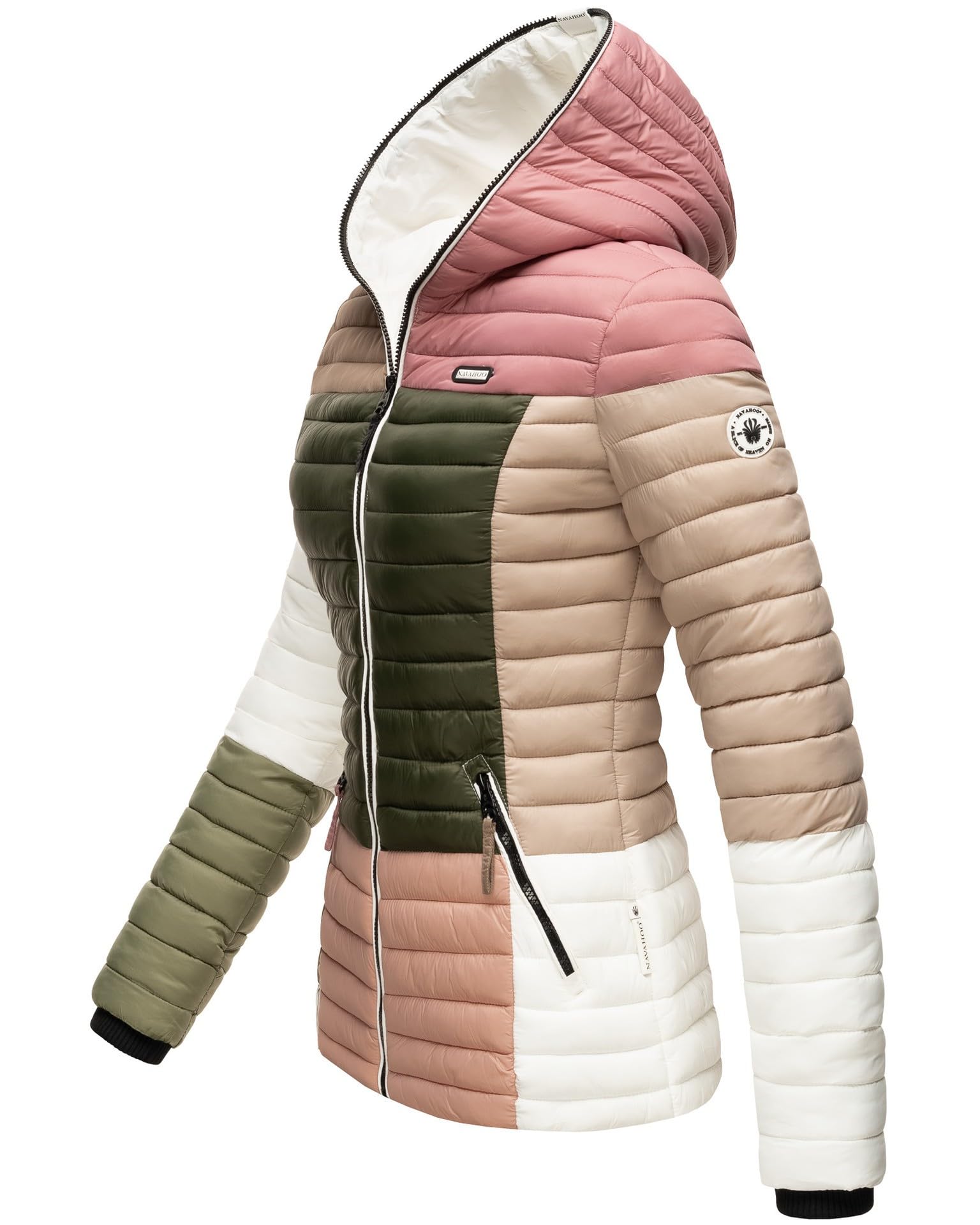 Navahoo Veste matelassée pour femme - Veste demi-saison matelassée Colour Blocking B841