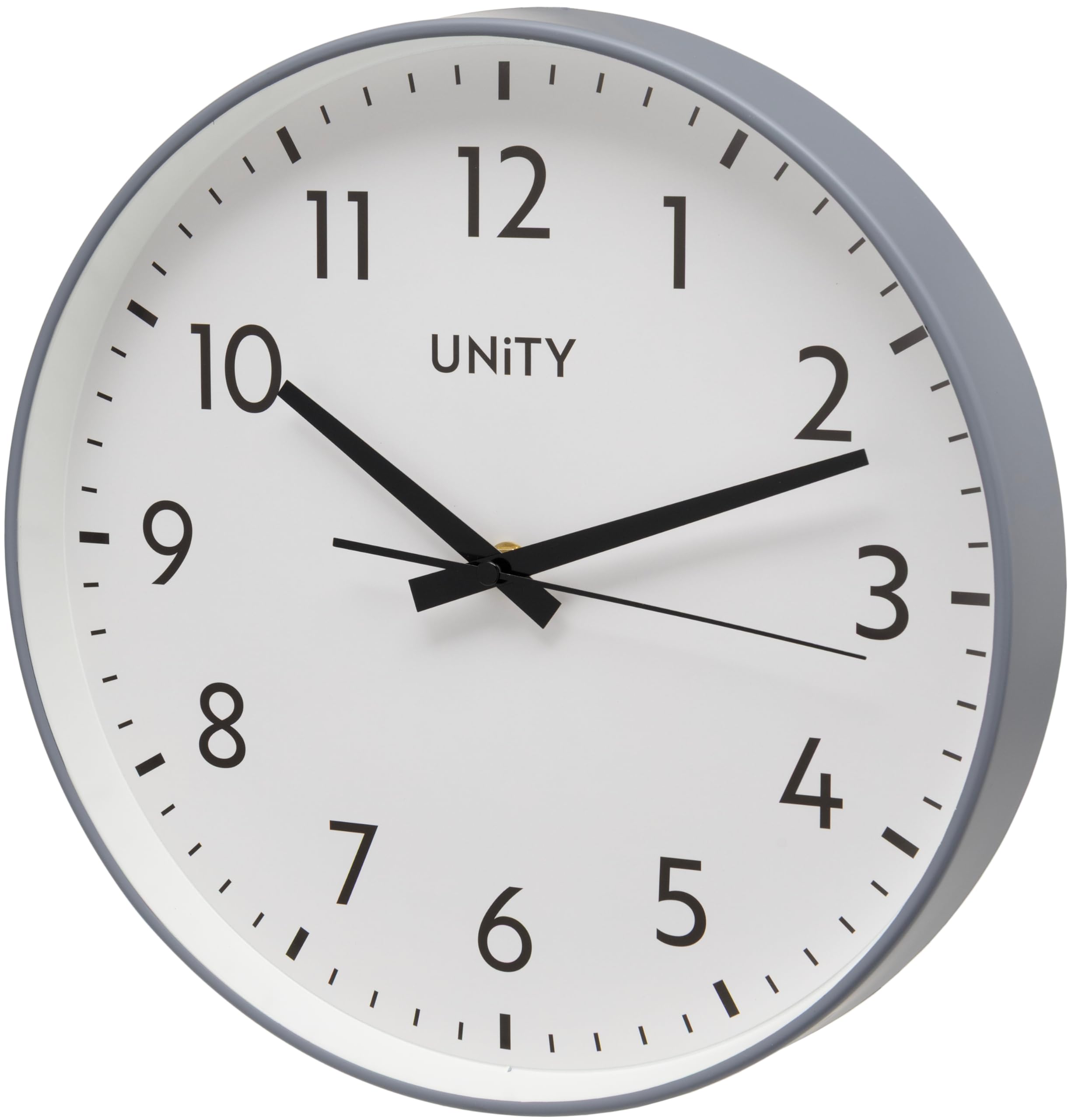 Unity Wall Clock, Fradley, Silent Sweep, Modern, Grey, 30cm / 12-inch