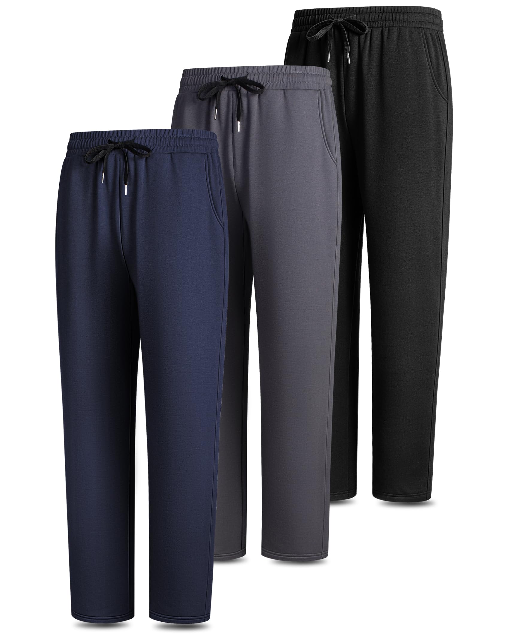 BULLIANT Jogginghose Herren, 3er Pack Sweathose Lang Sport Hose Jogger Trainingshose Loose Fit Freizeithose Taschen