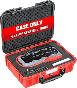 Hard Case for NOCO Boost GB150 3000A UltraSafe Jump Starter Box for 12V Boost Pack Power Bank, Jumper Cables & Accessories | Waterproof Hard Storage Box Portable Organizer for Travel red