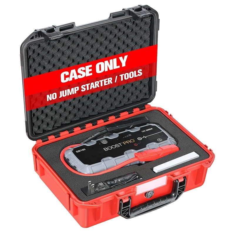 Estojo rígido HOSOCASE para NOCO Boost GB150, impermeável, com espuma interna e alça, vermelho