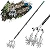 Rotary Cultivator Garden Tool for Gardening and Lawn(61''), Rotary Hand Tiller with Detachable Thicker Rustproof Tines&Sturdy Steel Handle, Manual Tiller Cultivator for Soil or Reseeding Grass