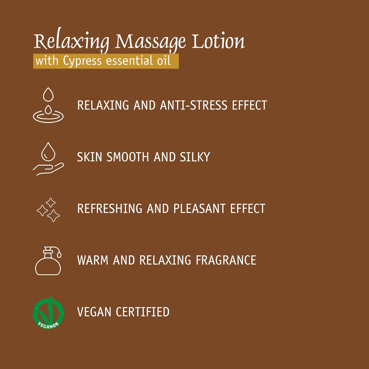 Prija Relaxing Massage Lotion formulated with Cypress Essential Oil (12.84 fl oz) - Relaxing and Moisturizing - Vegan Friendly - Dermatologically Tested - Made with 100% Recycled Bottle - Image 6