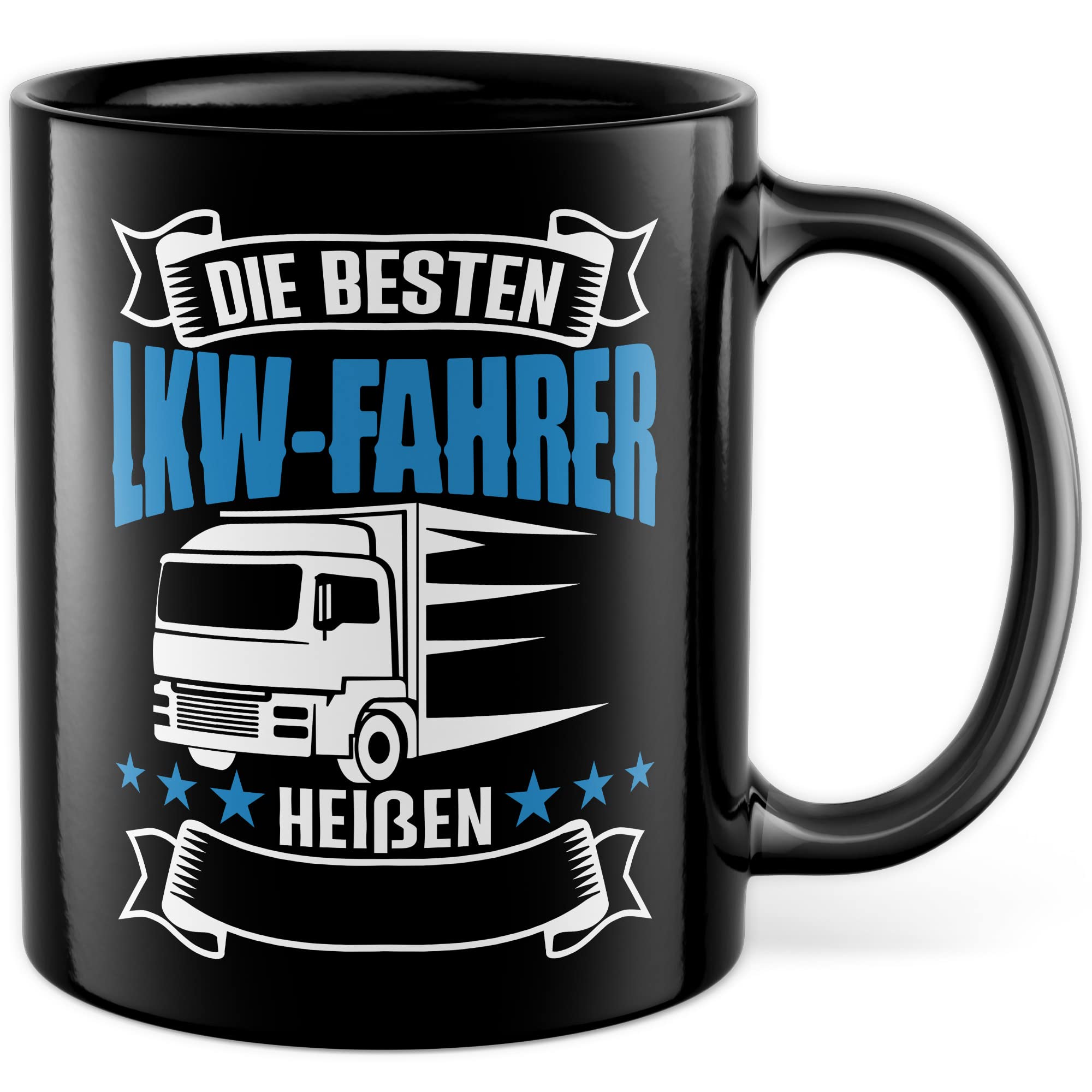 Lustiger LKW-Fahrer Spruch Tasse – „Studieren Kann Jeder, LKW Fahren Nur Die Elite“ In Blau, Spülmaschinenfest & In Deutschland Bedruckt!