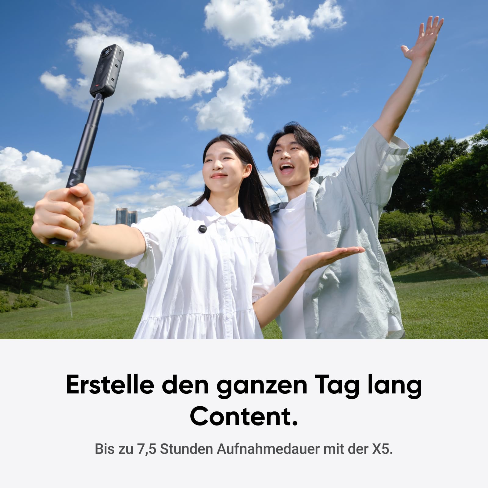 Insta360 Mic Air Transmitter, ultraleichte 7,9 g, Drahtloses Mikrofon X5/X4/X4 Air/Ace Pro 2/GO Ultra, Rauschunterdrückung, Vlog, Streaming