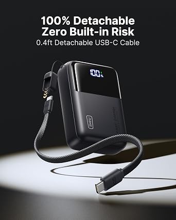 INIU Laptop Power Bank, Smallest 25000mAh 100W Fast Charging Battery Pack | USB C-Cable, Flight-Safe, Travel Essentials, Portable Charger for MacBook Pro, Dell, Steam Deck, iPhone etc