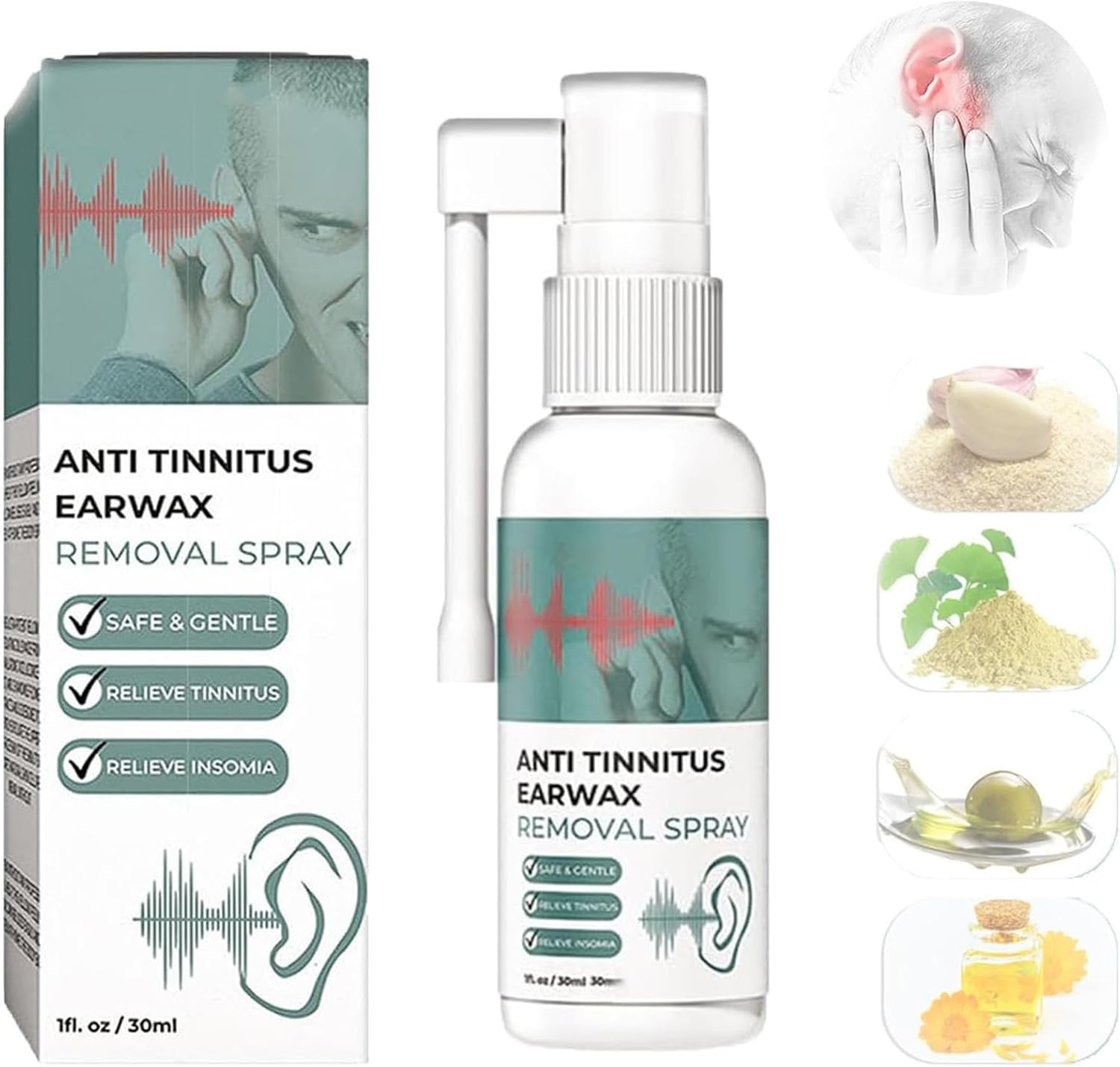 30ml Anti Tinnitus Earwax Removal Spray,Anti Cochlear Blockage Removal