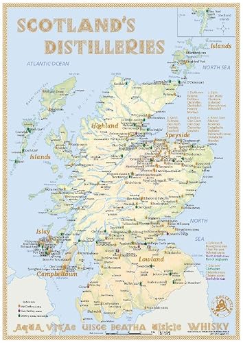 Whisky Distilleries Scotland - Tasting Map 1:2.000.000