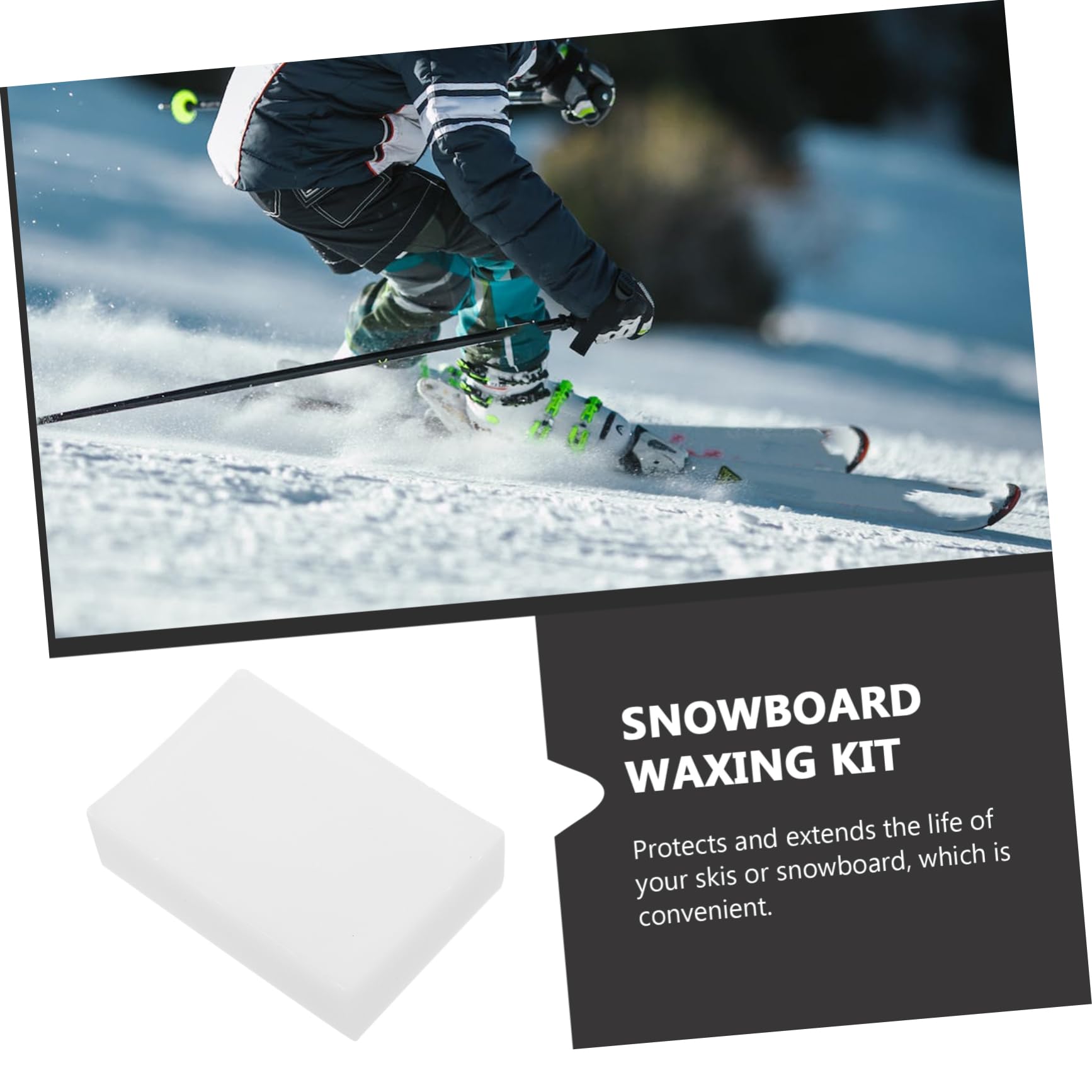 Milisten Practical Ski Wax Convenient All-Temperature Formula for Skis Snowboards Easy Application Cleaning Boosts Speed for Temperature Range