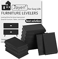 Jayen 20-Pack Flexible Rubber Furniture Levelers Shims - Stop Wobbling Tables, Chairs, Toilets, Appliances on Uneven Floors (Black)