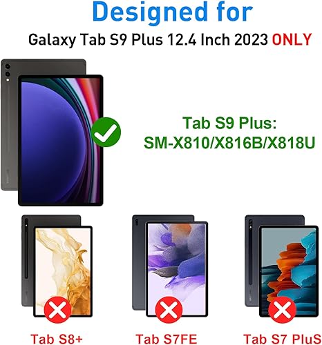 Miniatura 2 de SUPFIVES Funda para Samsung Galaxy Tab S9 Plus de 12.4 pulgadas 2023 funda protectora militar mejorada a prueba de golpes para tableta S9 Plus 12.4