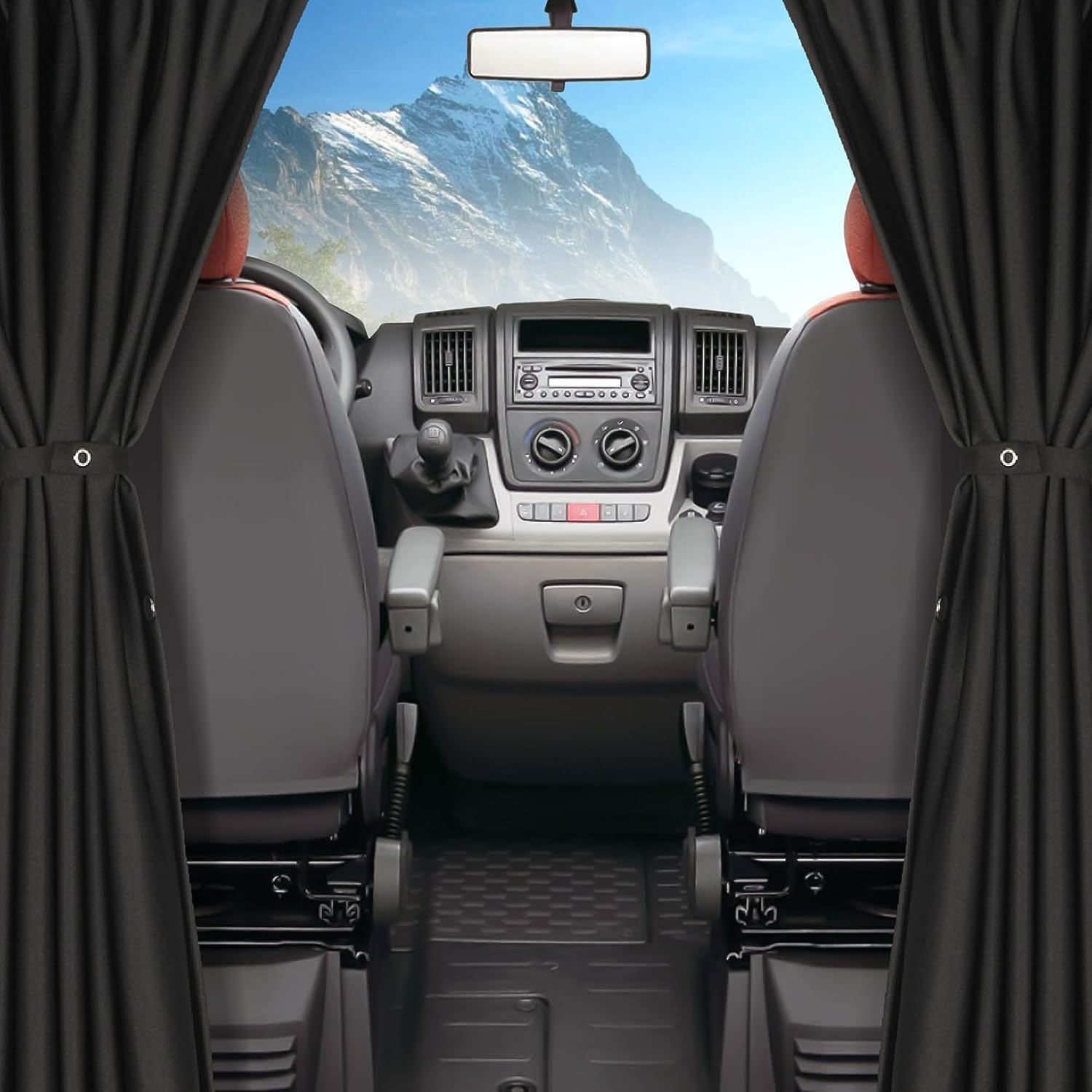 Kogaa Car Divider Curtains Sun Shade Cab Divider Seperator Black Sun