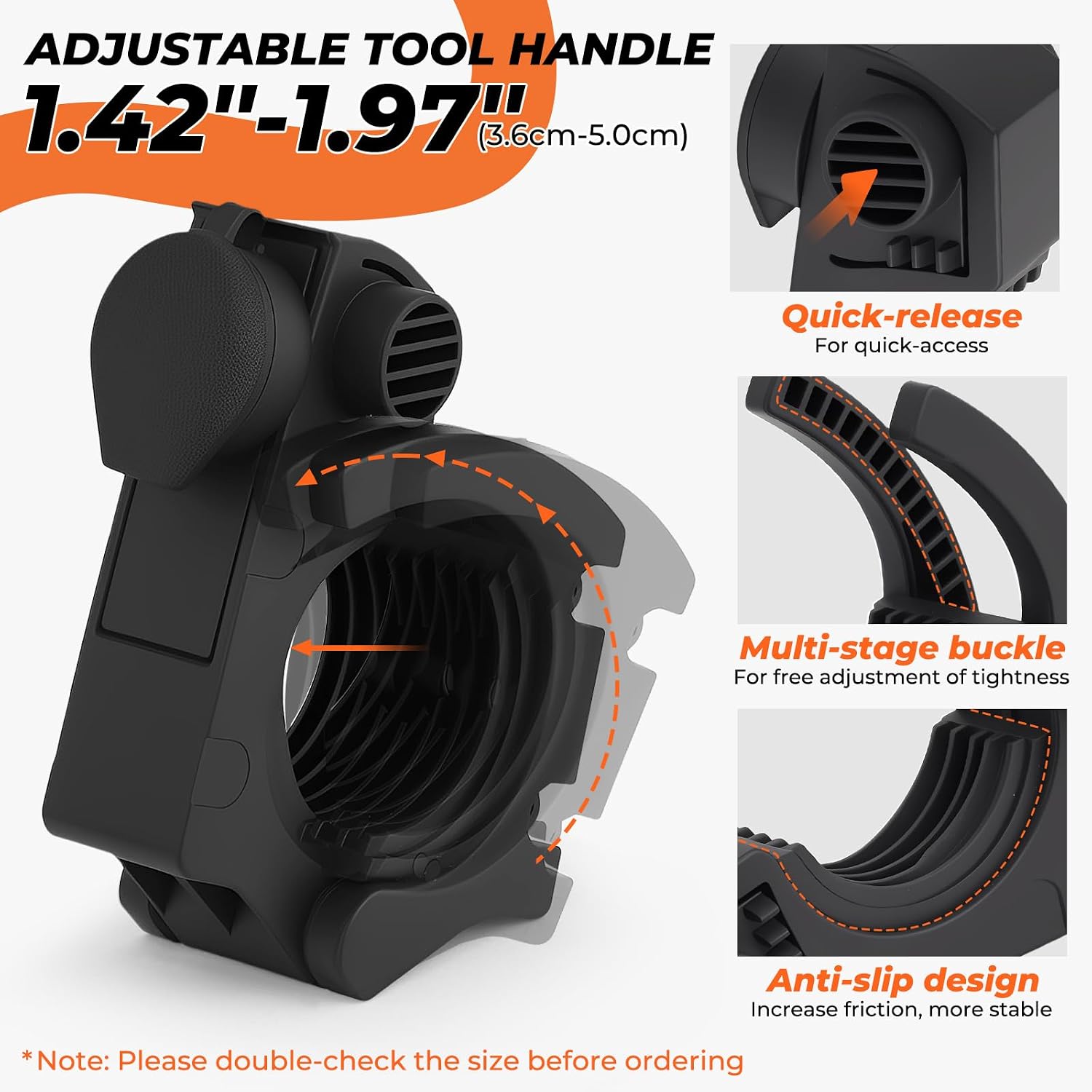 Quick Release Locking Shovel Mount Holds 1.42"-1.97" Diameter Tools for Trucks Off-Road Vehicles UTV ATV SUV Roof Rack Molle Panels 1 Pair