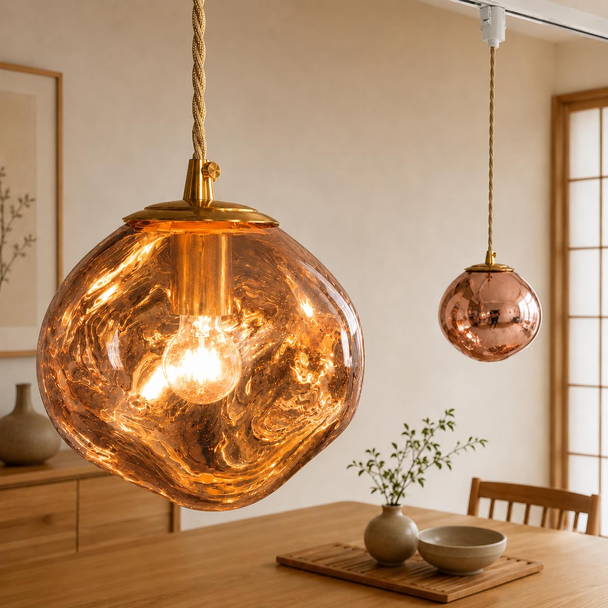 Amazon.co.jp : [禄越] ペンダントライト 1灯 ガラス E17口金 LED電球