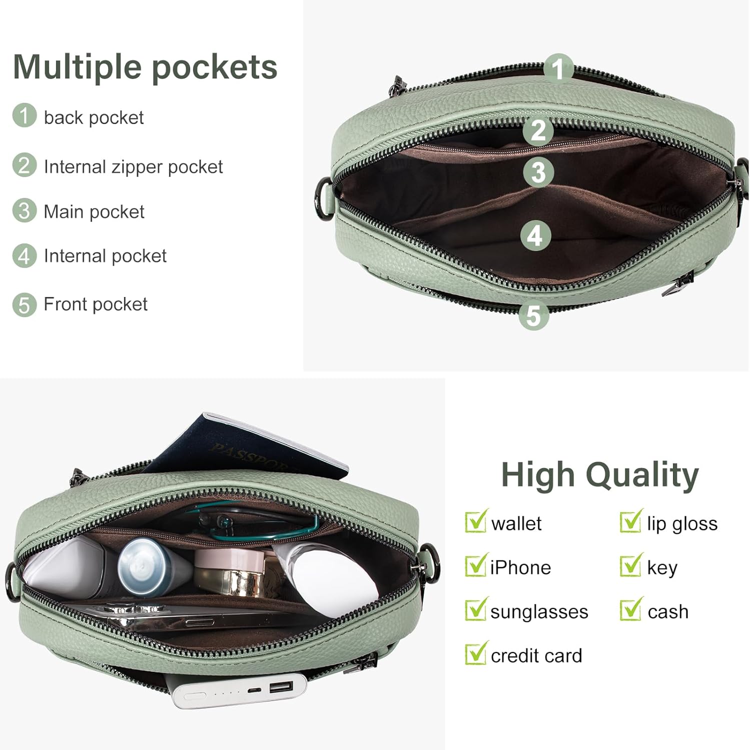 Crossbody Bags for Women Small Crossbody Purses Handbags Leather Shoulder Bag for Women - Image 4