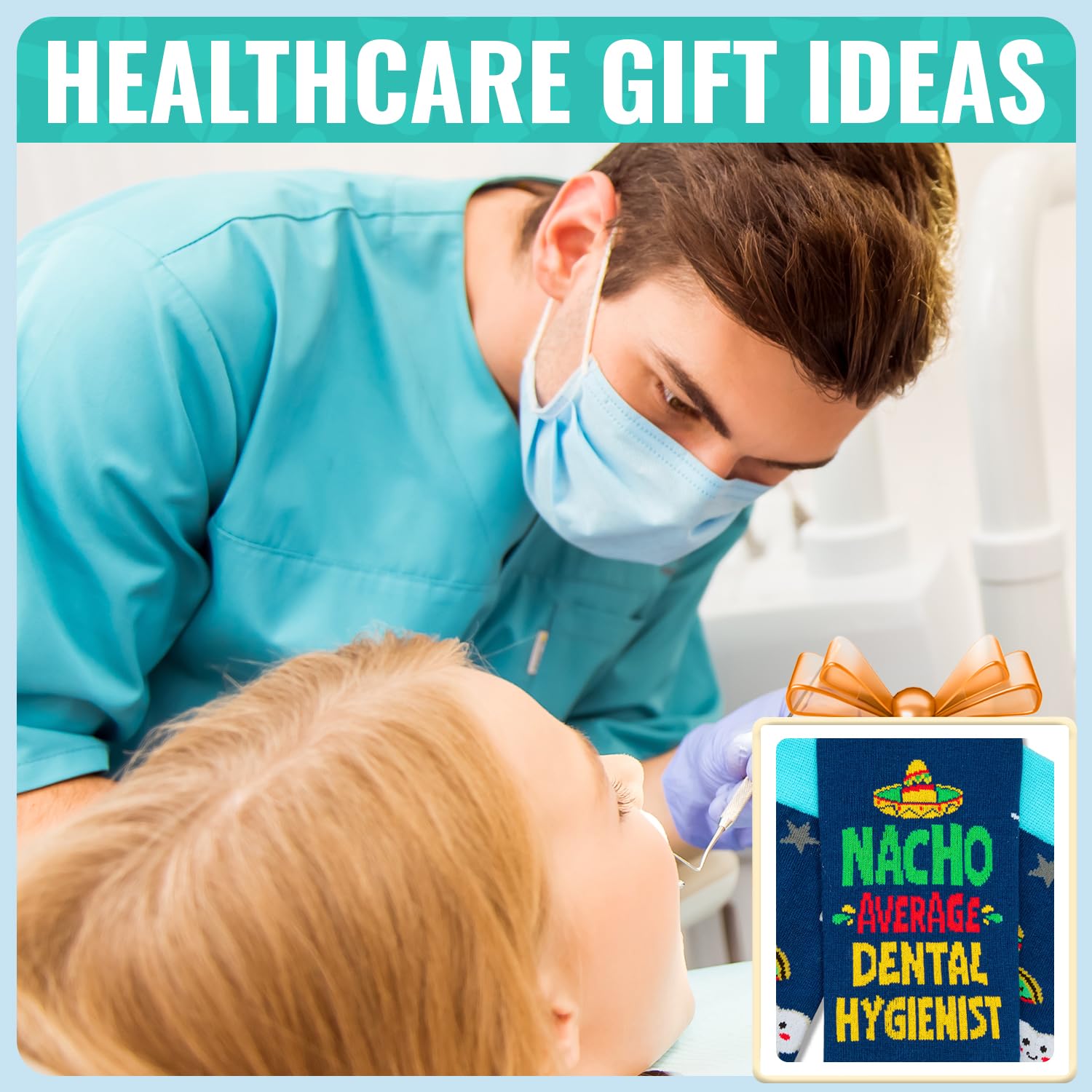 HAPPYPOP Nurse Gifts for Men Women - Nacho Average Doctor CNA EMT RN VET TECH Dentists Socks