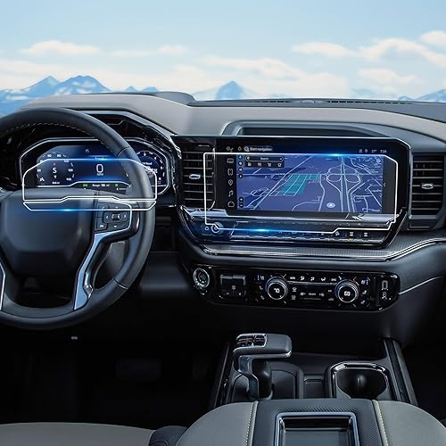 Vista 111 de 1 protector de pantalla de cristal templado brillante de 13.4 pulgadas para Silverado & Sierra 2500HD 3500HD 2022~2026 (sin botones en la pantalla)