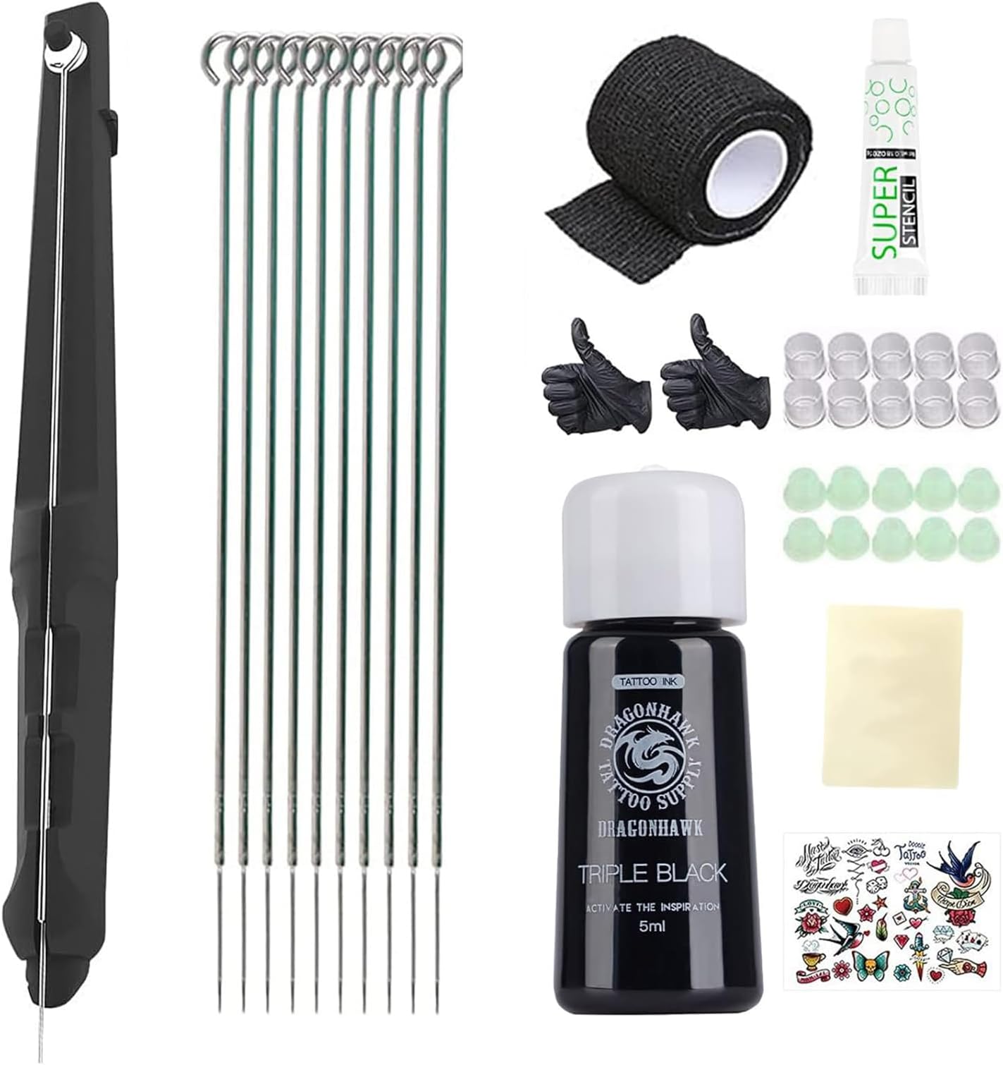 Poke Stick Tattoo Kit Beginner Hand Diy Home Tattoo Supply Kits Needles Complete Set Stick DD-SZ