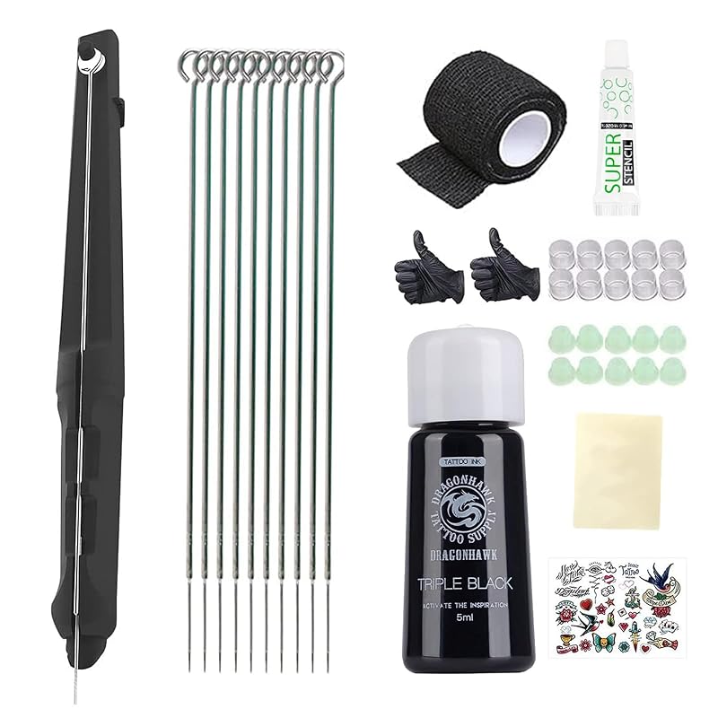Kit de tatuagem Poke Stick Dragonhawk para iniciantes
