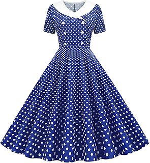 Polka Dot Dresses for Women UK Vintage Floral Swing Skater Party Evening...