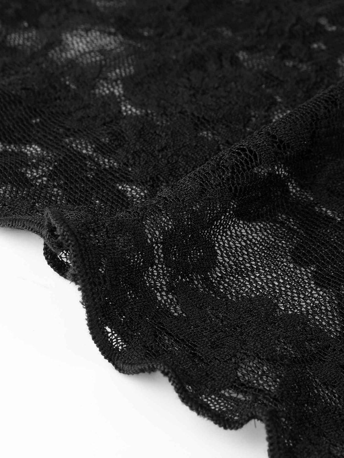 Allegra K Mesh Top for Women's Mock Neck Sexy Party Slim Fit Lace Sheer See Through Tops - Image 5