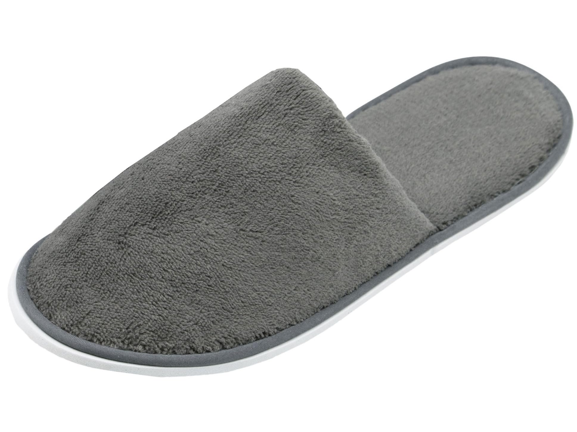 ZOLLNER 10 Paar Einwegslipper Gästehausschuh - Frottierslipper für Reise, Spa, Sauna und Zuhause - rutschhemmende Sohle - geschlossene Spitze - Einheitsgröße - Hotelqualität, 386