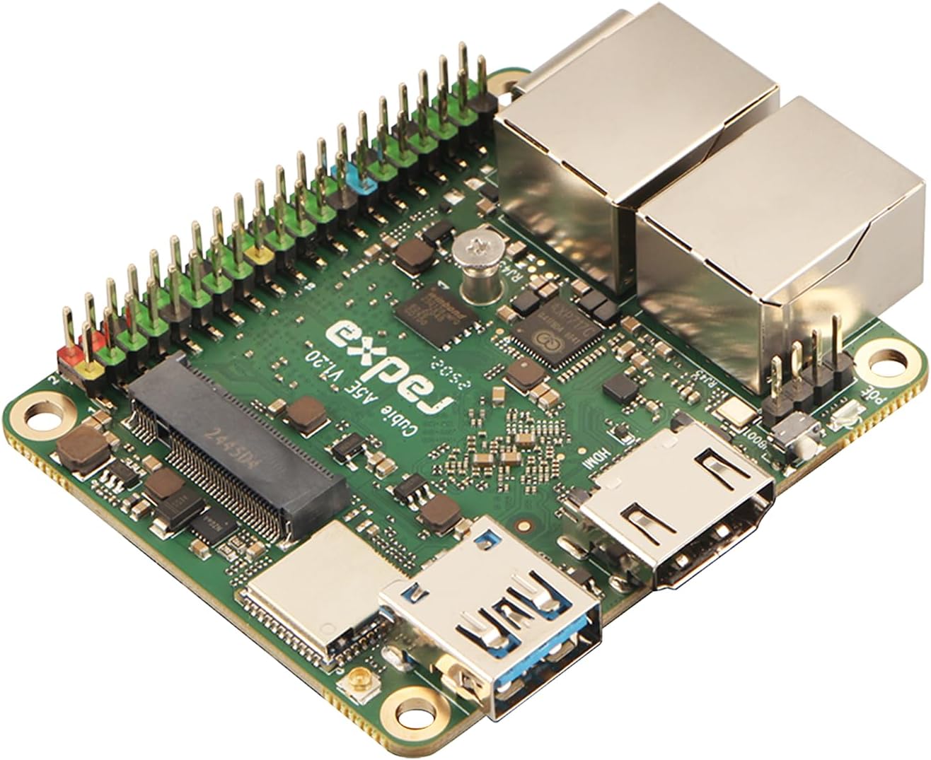 Cubie A5E, 8-core CPU, Dual Gigabit Ethernet Ports,Supporting M.2 2230 NVMe SSD,Single Board Computer