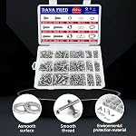 Hex Flat Head Bolts M4 M5 M6 Metric Threaded Hexagon Machine Screws Nuts Metal Hardware Fastener Flat and Lock Washers SAE Assortment Kit Set 304 Stainless Steel 510pcs